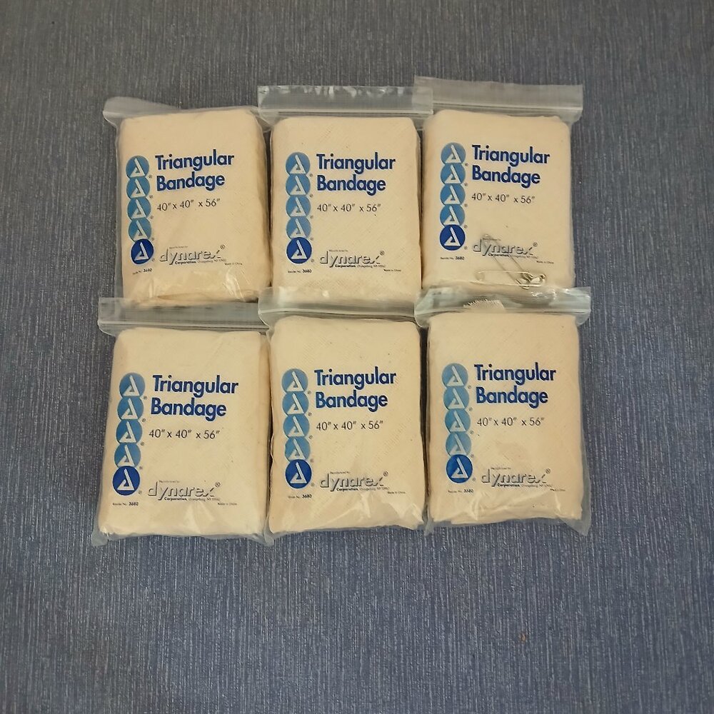 Dynarex Triangular Bandage 40" x 40" x 56" set of 6 New